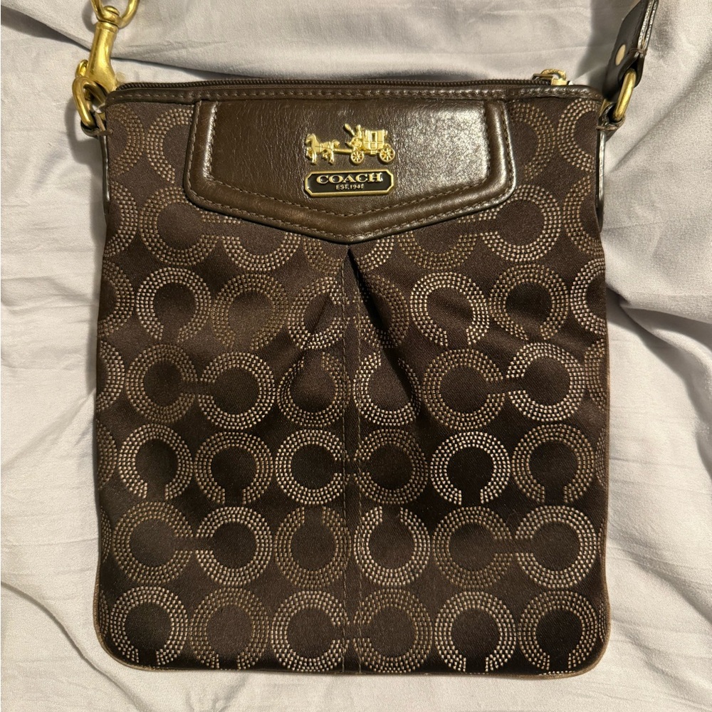 Coach Brown Crossbody Bag with Signature Monogram